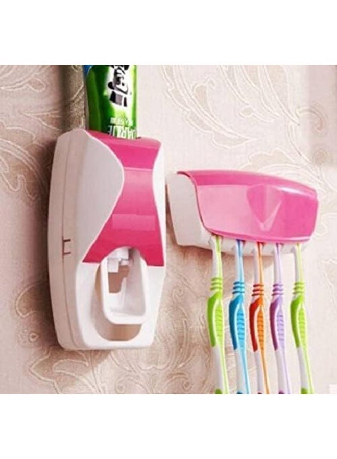 Generic Automatic Toothpaste Dispenser & 5 Toothbrush Holder - Wall Mount, Multiple Colors - Image 5