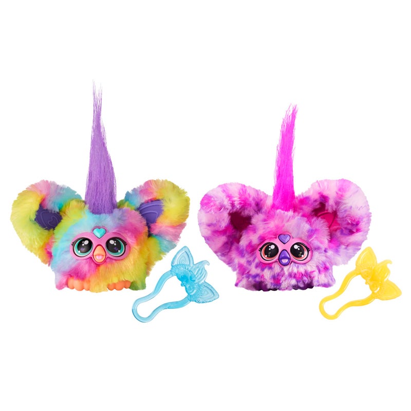 Furby Furblets 2-Pack, Mini Friends Ray-Vee & Hip-Bop, 45+ Sounds Each, Music & Furbish Phrases, Electronic Plush Toys, Rainbow & Pink/Purple, Ages 6+ - Image 1