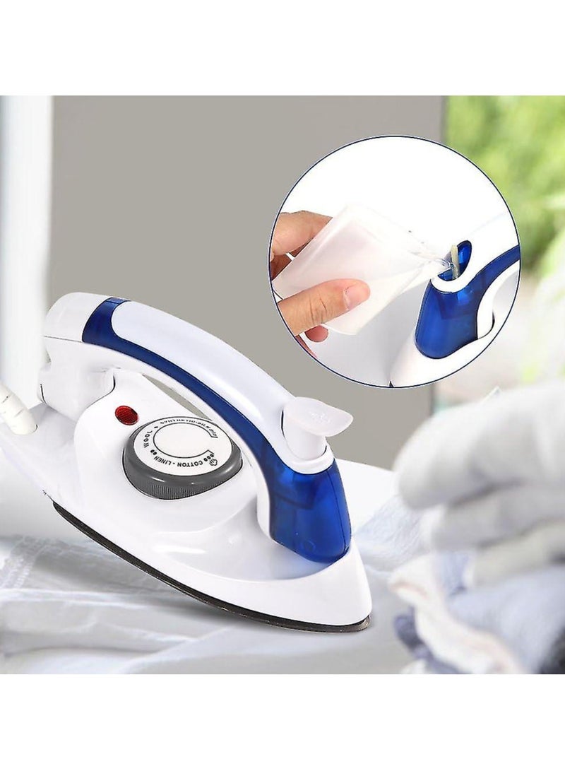 DubaiGallery Travel Iron Portable Steam Iron for Clothes Handheld Steamer Mini Iron Non-Stick Sole Plate Dry Ironing and Steam Ironing Fast Heated up Detachable Water Tank Blue  - Image 3