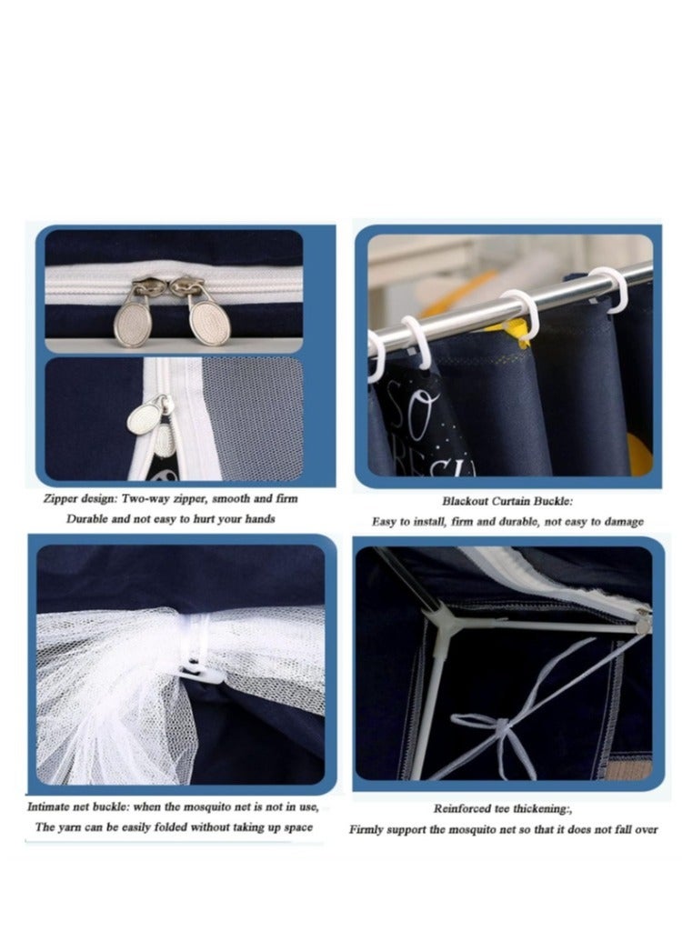 Y&D Bed Canopy Tents Curtain Blackout Curtain Single Bed Tent Curtain Student Shading Cloth Bed Canopy Mosquito Net Student Sleep Privacy Protection - Image 5