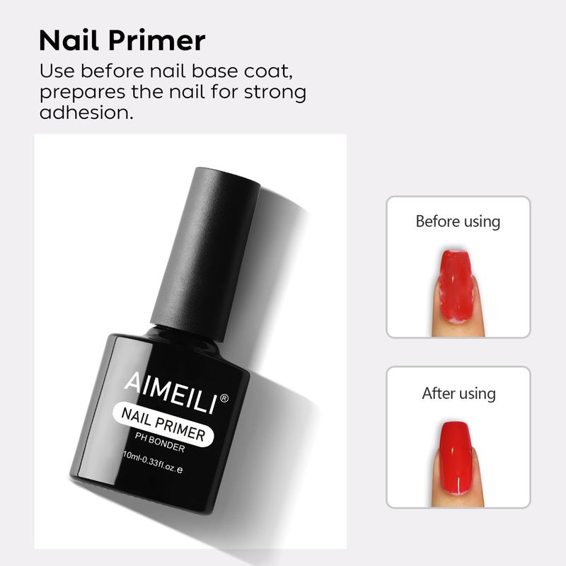 AIMEILI Nail Prep Bond Primer, U V LED Gel Foundation for Acrylic Powder and Builder Nail Gel - Image 2