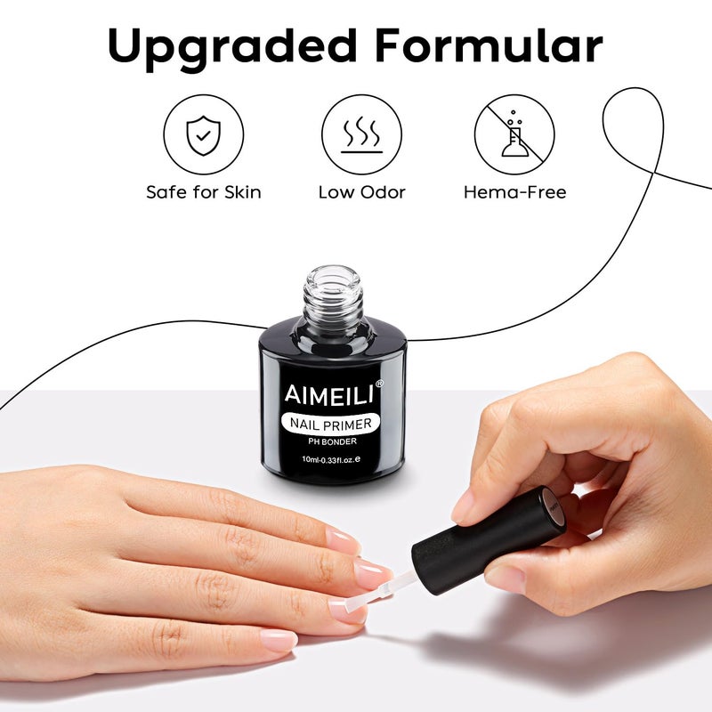 AIMEILI Nail Prep Bond Primer, U V LED Gel Foundation for Acrylic Powder and Builder Nail Gel - Image 5