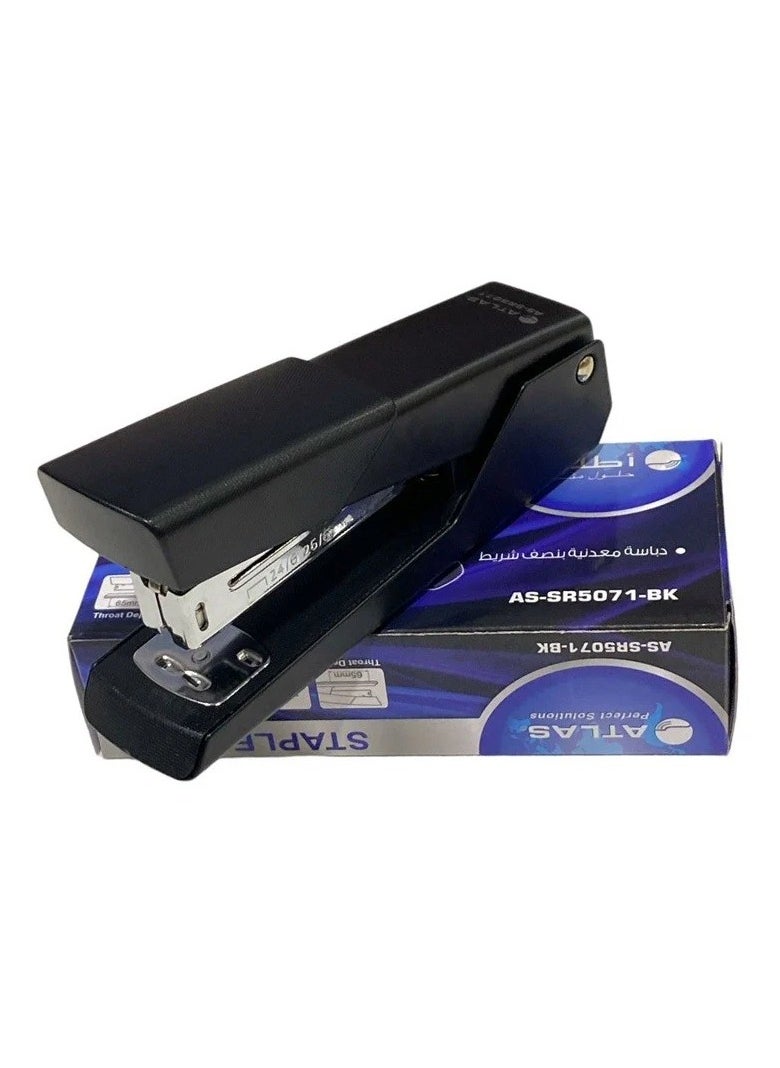 ATLAS Half Strip Metal Stapler Black With 25 Sheet Capacity 