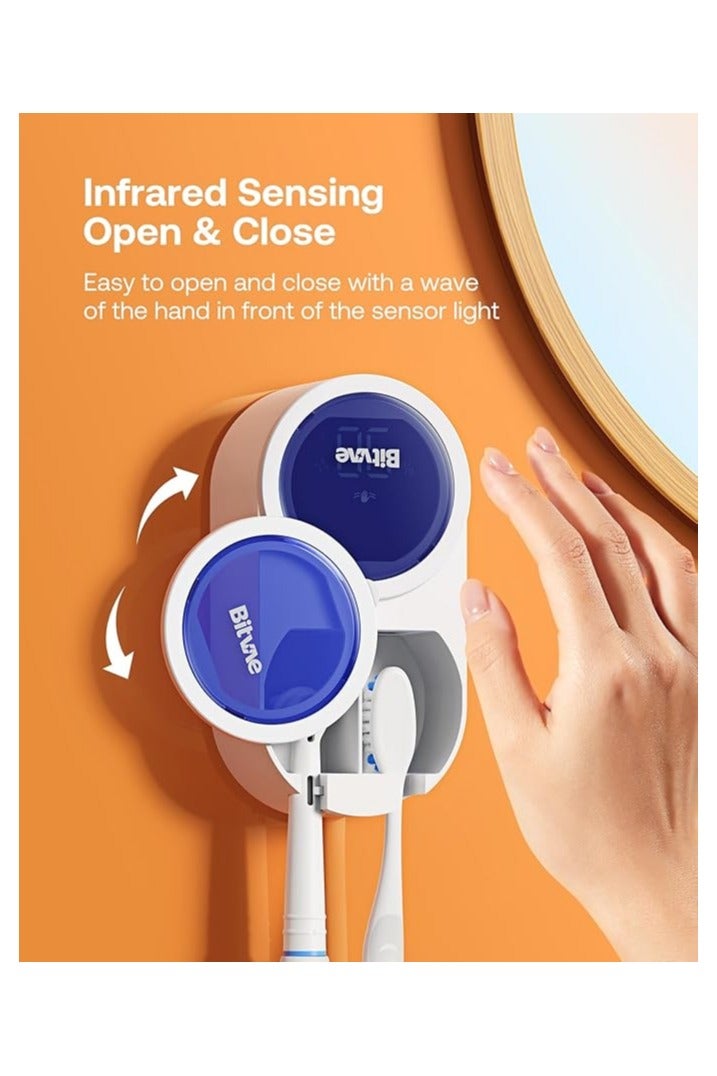 Bitvae Toothbrush Cleaner & Toothbrush Holder, Cleaning and Air Drying, LED Smart Screen, Rechargeable Wall Mount Toothbrush Holder for Bathrooms - Image 3