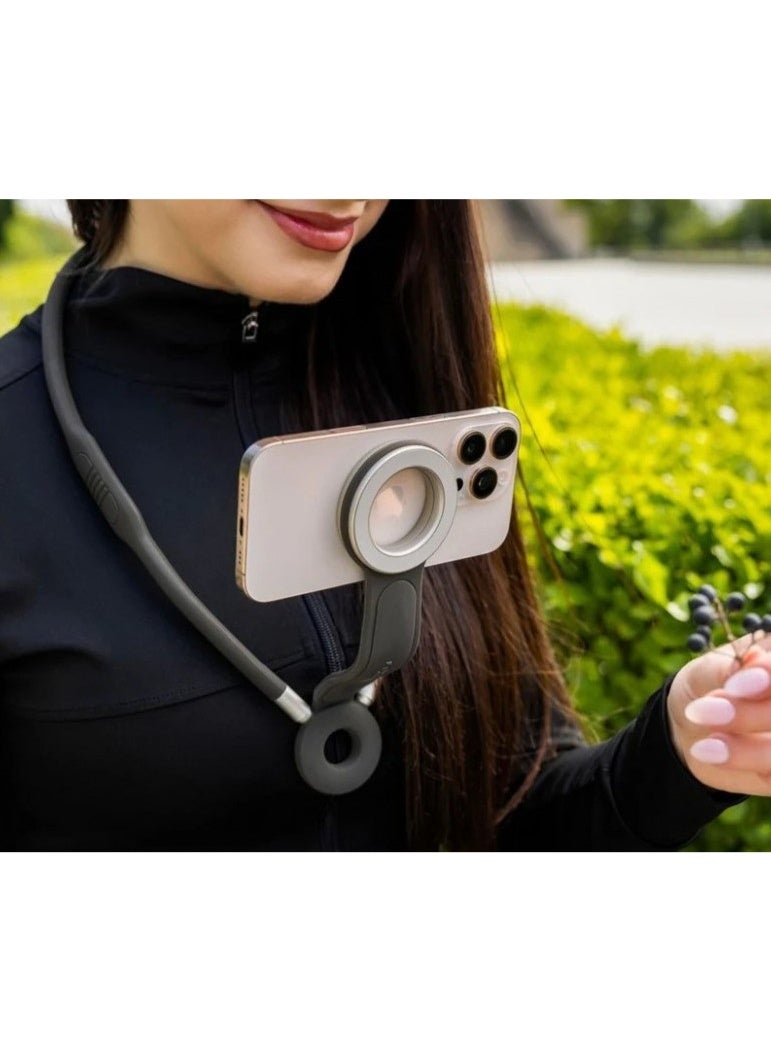 أيرلدوم إيرلدوم NH01 - حامل الهاتف الرقبي المغناطيسي - تعديل بزاوية 360 درجة - استقرار عالي - رمادي داكن - Image 4