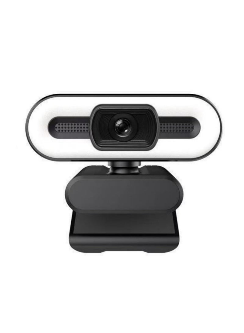 1pcs 4K Webcam with Autofocus Full HD Webcam for PC Laptop Streaming Rotatable Computer Camera with Built-in Microphone Fill Light for YouTube Live Broadcast Video Conferencing - Image 1