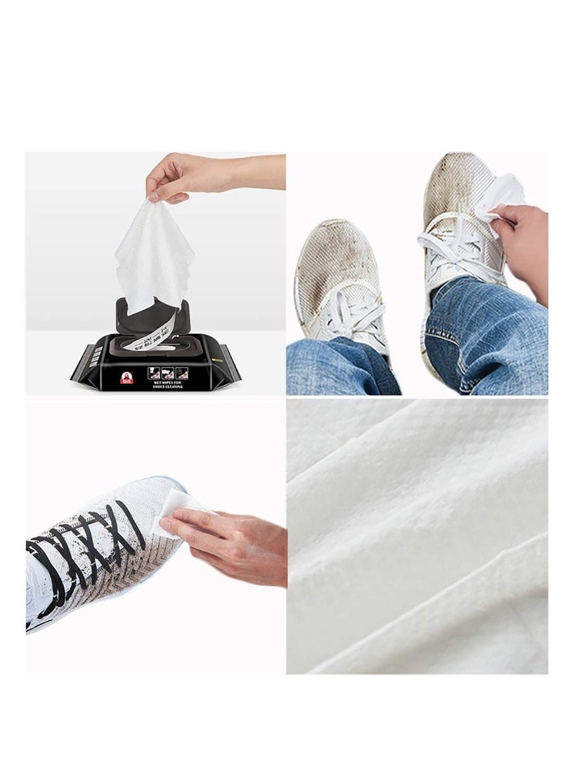 SYOSI - All Natural Cleaning Wipes For Sneakers & White Running Golf Tennis Shoes Scrub Off Dirt Mud Salt Stains And Grass Stains(60Wipes) - Image 1