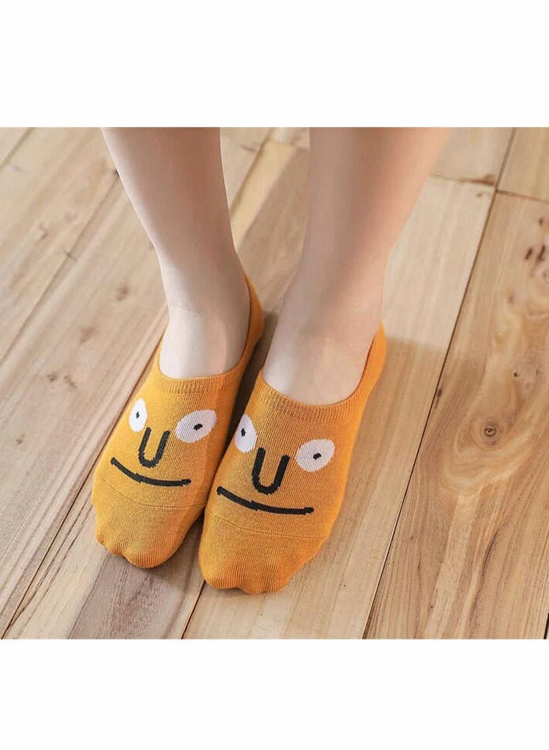 Y&D Socks Female Ins Tide Short Spring And Summer Cotton Boat Invisible Shallow Mouth Personality Funny Expression 10 Pair - Image 4