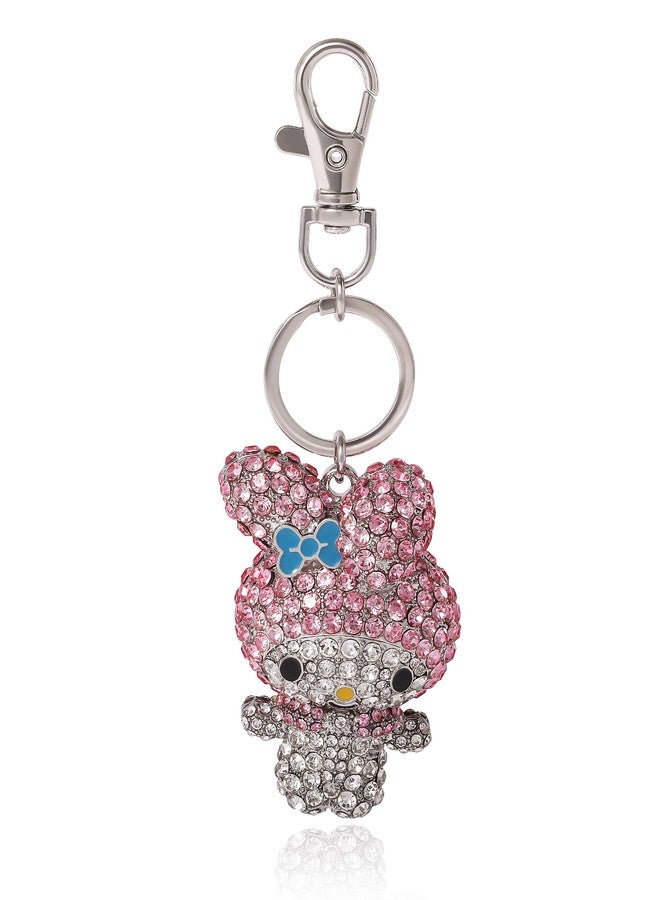 SALLY ROSE Hello Kitty My Melody Keychain Official License, Multicolored Pave Crystal Sanrio Keychain with Lobster Clip - Image 1