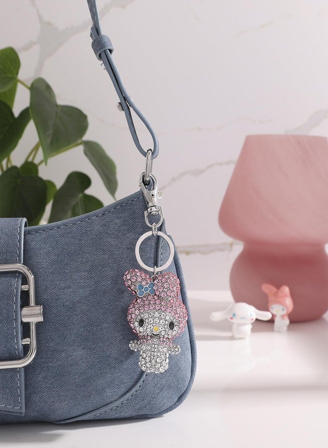 SALLY ROSE Hello Kitty My Melody Keychain Official License, Multicolored Pave Crystal Sanrio Keychain with Lobster Clip - Image 3