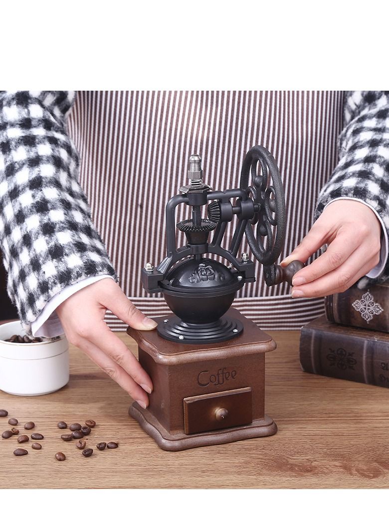 Coffee Retro rocking wheel coffee grinder hand coffee machine - Image 2