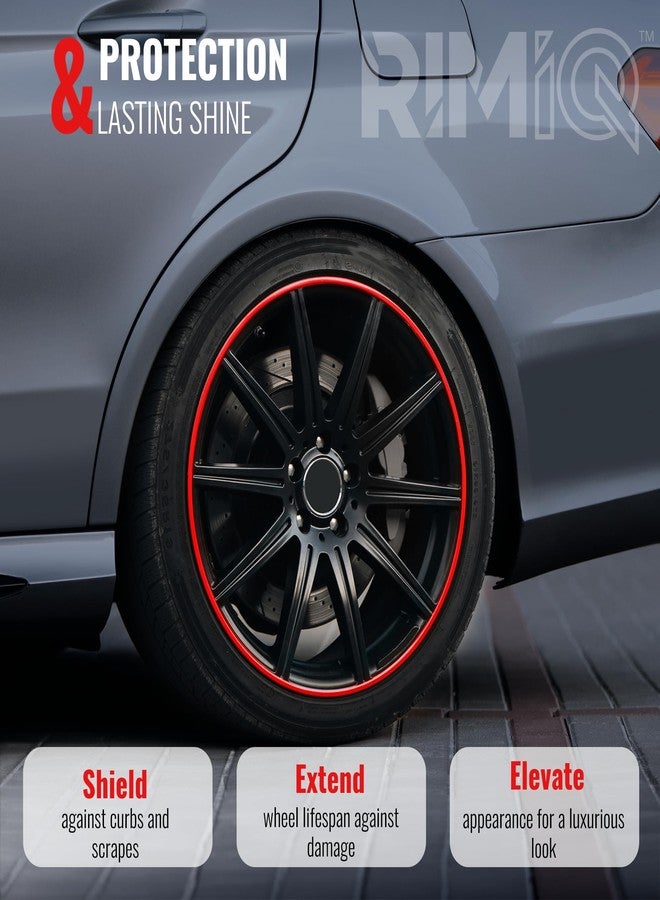 RIMiQ PROTECTiQ Universal Wheel Protection - 1/4" Trim Easy to Apply with Automotive 3M Tape. 6 Colors Made in USA - Fits Up to 24" Rims - Including Tesla - Red - Image 3