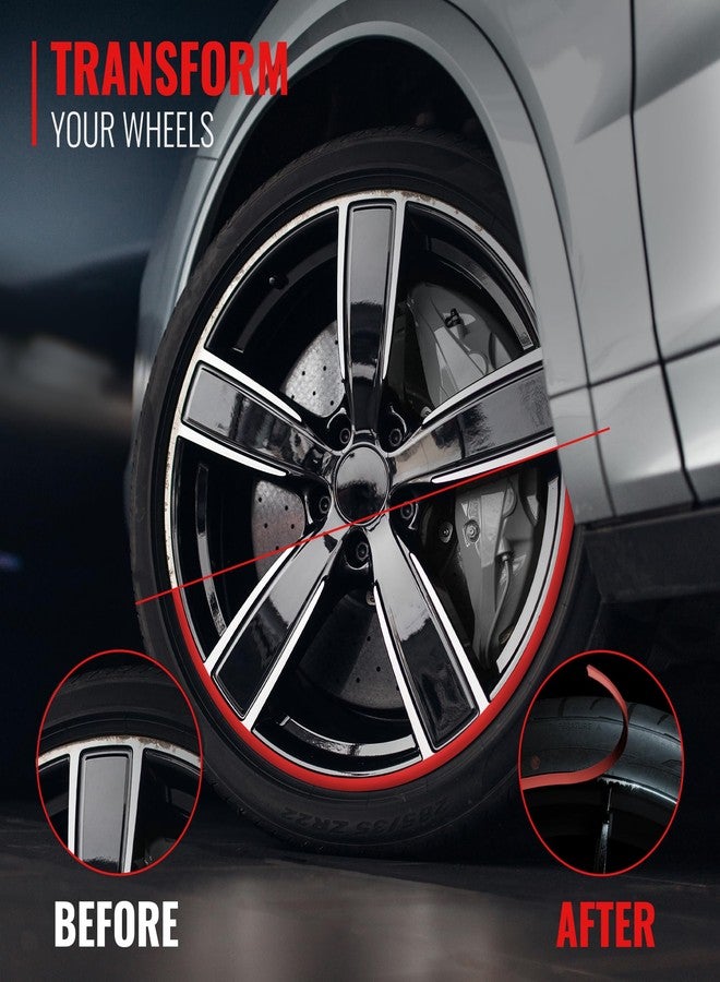 RIMiQ PROTECTiQ Universal Wheel Protection - 1/4" Trim Easy to Apply with Automotive 3M Tape. 6 Colors Made in USA - Fits Up to 24" Rims - Including Tesla - Red - Image 2