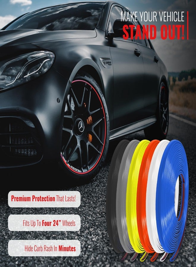 RIMiQ PROTECTiQ Universal Wheel Protection - 1/4" Trim Easy to Apply with Automotive 3M Tape. 6 Colors Made in USA - Fits Up to 24" Rims - Including Tesla - Red - Image 5