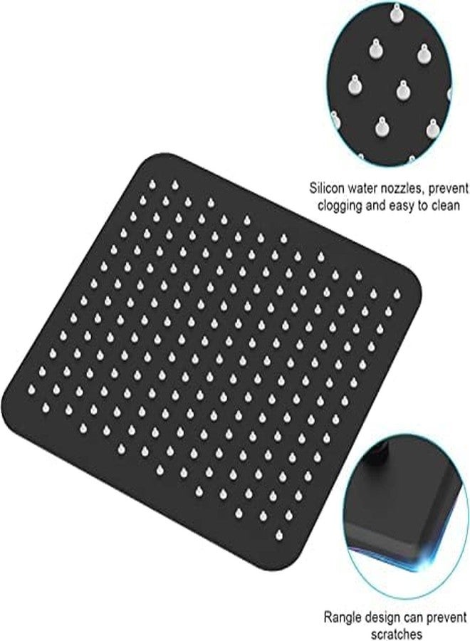 TOSCH Stainless Steel 304 8x8 INCHES Showerhead Grade High Pressure Square BLACK Extra Heavy Rainfall Ultra Slim Ceiling or Wall mount Overhead Shower Only (WITHOUT ARM) Black matte Finish - Image 2
