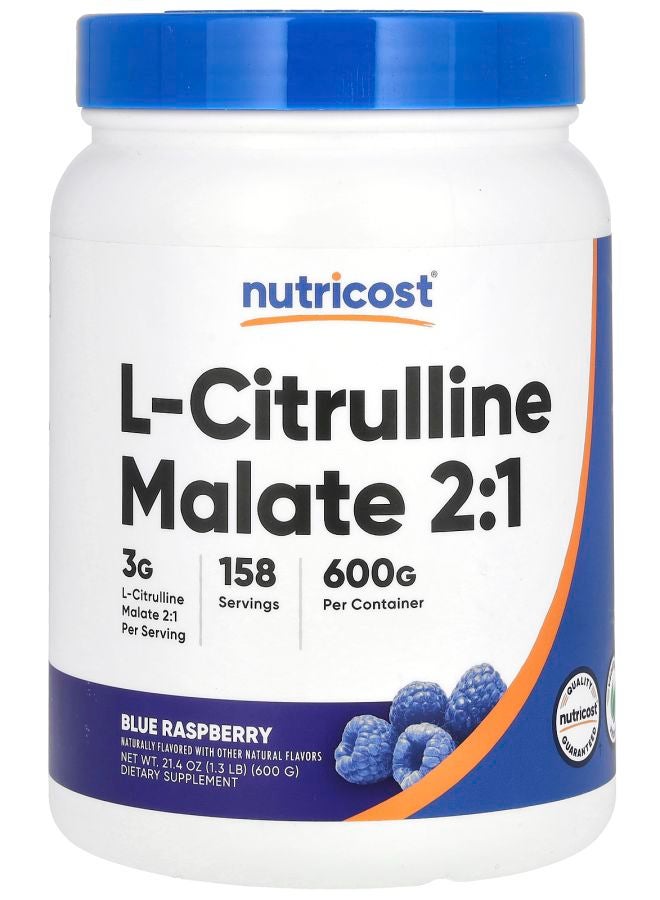 L-Citrulline Malate 2:1 Blue Raspberry 21.4 oz (600 g)