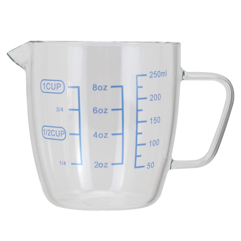 EIKS EIKS 9oz/250ml Glass Measuring Cups Coffee Milk Frothing Pitcher for for Espresso Cappuccino Latte Maker in Kitchen Restaurant  - Image 1