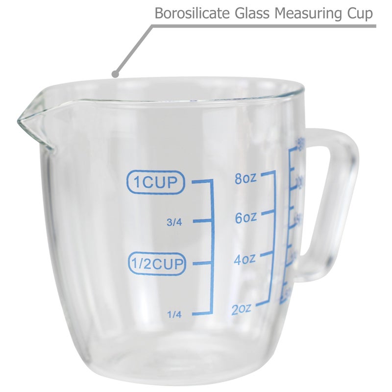 EIKS EIKS 9oz/250ml Glass Measuring Cups Coffee Milk Frothing Pitcher for for Espresso Cappuccino Latte Maker in Kitchen Restaurant  - Image 2