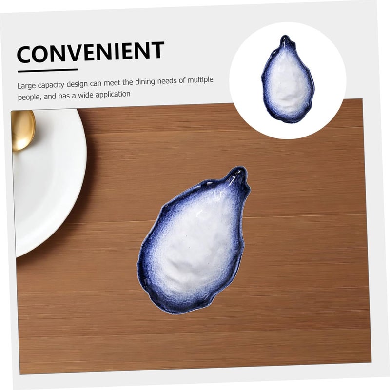 ABOOFAN Oyster Shell Serving Plate 7.5-inch Porcelain Salad Fruit Dish Multi-function Food Tray for Household and Restaurant Use - Image 3