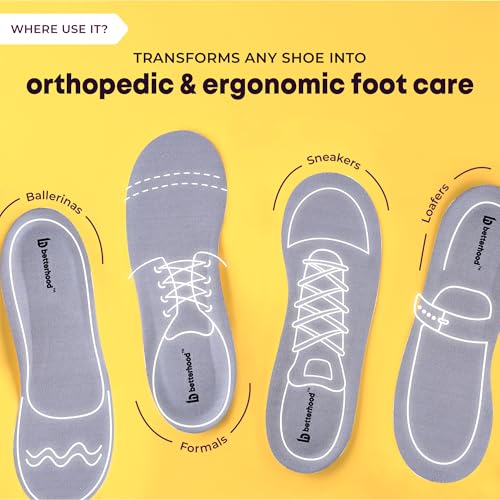 betterhood PosturePro Dual-Layer Gel Insoles | Small, 5-8 UK | Insole for Extra Cushioning, Daily-Use Shoe Inserts, Helps Long-Term Feet Health, Thin Non-Bulk Design, Trim to Fit (Pack of 1 Pair) - Image 5
