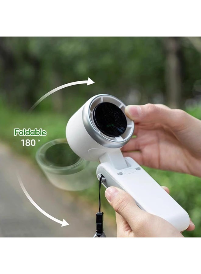Hugifts Foldable Handheld Fan, Turbo High-Speed Quiet Strong Wind, USB Rechargeable, Neck-Hanging Portable Mini Fan, Desktop Small Fan for Students, Office & Outdoor Use - Image 3