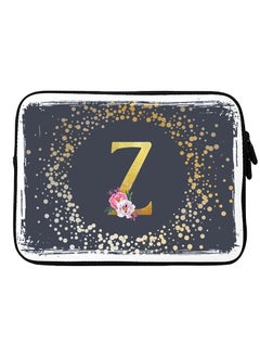 Stylizedd Laptop Sleeve Bag for Macbook 13, 14, 15, 16 inch- Custom Monogram Initial Letter Floral Pattern Alphabet - Z  (Grey)  - Image 1