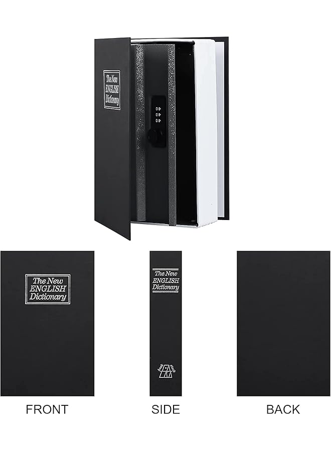 erorex Diversion Book Safe With Combination Lock Large Safe Secret Hidden Metal Lock Box Money Hiding Box Collection Box 9.5 Inch X 6.2 Inch X 2.2 Inch Large Black - Image 2