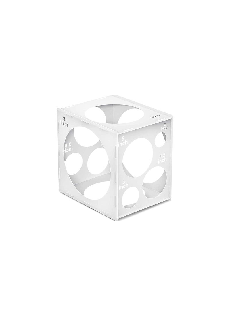 بارتي ويذ إيما 11 ثقوب قابلة للطي بالون مقاس مكعب أداة قياس حجم البالون لزينة البالون أقواس البالون أعمدة البالون زينة حفلات الزفاف عيد ميلاد (بلاستيك) - Image 1