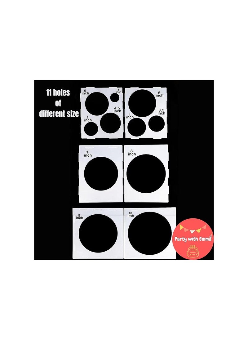 بارتي ويذ إيما 11 ثقوب قابلة للطي بالون مقاس مكعب أداة قياس حجم البالون لزينة البالون أقواس البالون أعمدة البالون زينة حفلات الزفاف عيد ميلاد (بلاستيك) - Image 2