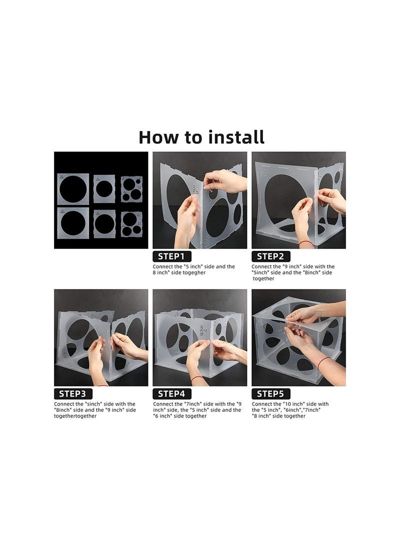 بارتي ويذ إيما 11 ثقوب قابلة للطي بالون مقاس مكعب أداة قياس حجم البالون لزينة البالون أقواس البالون أعمدة البالون زينة حفلات الزفاف عيد ميلاد (بلاستيك) - Image 3