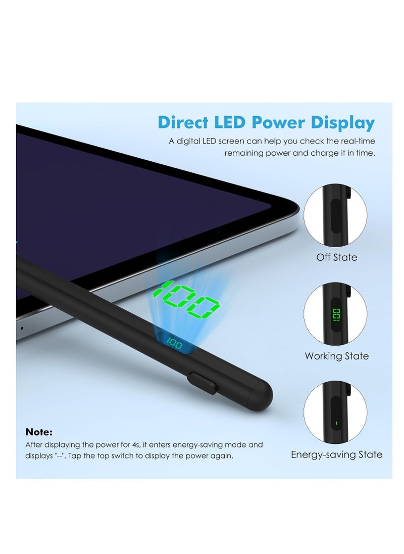 Generic - Stylus Pen with Tilt Sensitive & Palm Rejection with LED Battery Display , Active Pencil Compatible with (2018-2023) Apple iPad Pro (11/12.9 Inch),iPad Air 3/4/5,iPad10/9/8/7/6, iPad Mini 5/6 - Image 1