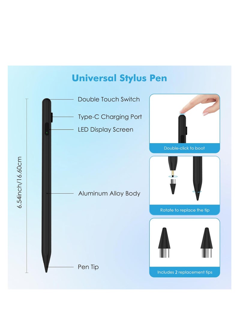 Generic - Stylus Pen with Tilt Sensitive & Palm Rejection with LED Battery Display , Active Pencil Compatible with (2018-2023) Apple iPad Pro (11/12.9 Inch),iPad Air 3/4/5,iPad10/9/8/7/6, iPad Mini 5/6 - Image 1