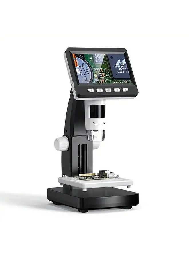 White 1000X Digital Microscope With Screen 8 LED Light For Coin Lab Research - Image 1