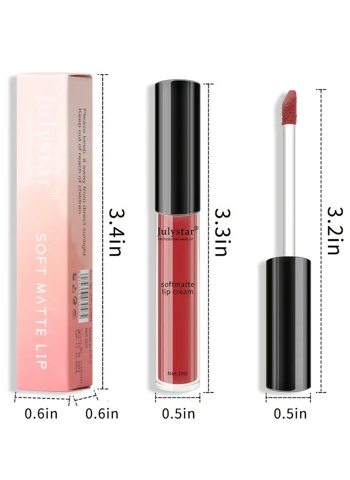 Julystar Liquid Lipsticks, Dual Use For Lip And Cheek, Smooth High Pigmented Semi- Matte Finish, Hydrating Lip Gloss Valentine's Day Gifts  - Image 3