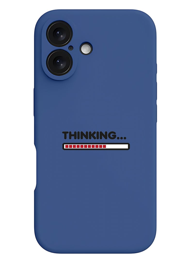 Theodor Protective Slim Fit Case Liquid Silicone Cover with Full Body Protection Anti-Scratch Shockproof Case For Apple iPhone 17 (Blue) Thinking - Image 1