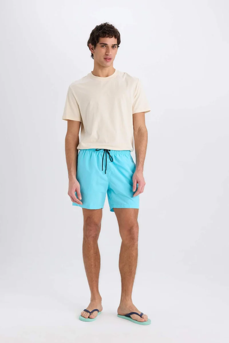 ديفاكتو Mesh Lined Short Length Swim Shorts
