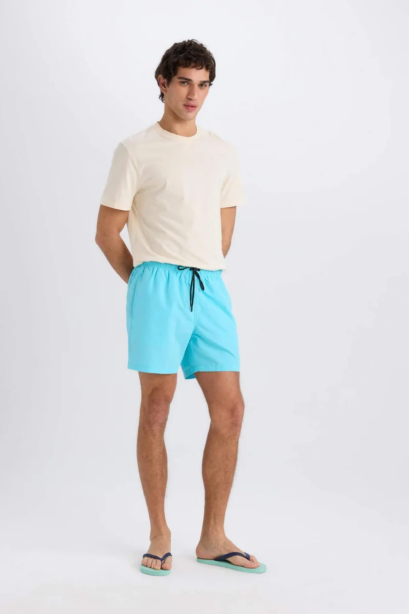 ديفاكتو Mesh Lined Short Length Swim Shorts