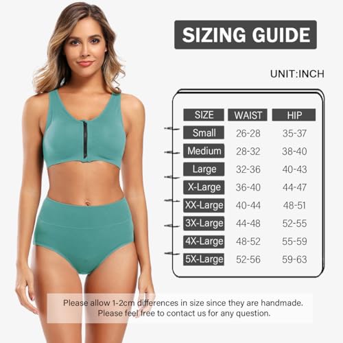 Molasus Women's Cotton Underwear High Waisted Full Coverage Ladies Panties (Regular & Plus Size), Multicolor-5pack-a4, 4X-Large - Image 5