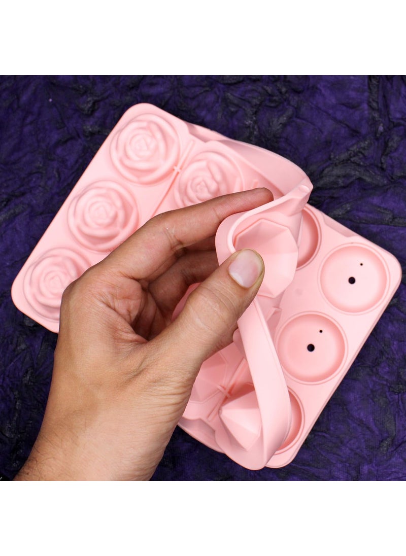 Confidence - Confidence Reusable Flower and Diamond Shape Ice Cube Tray - Image 1