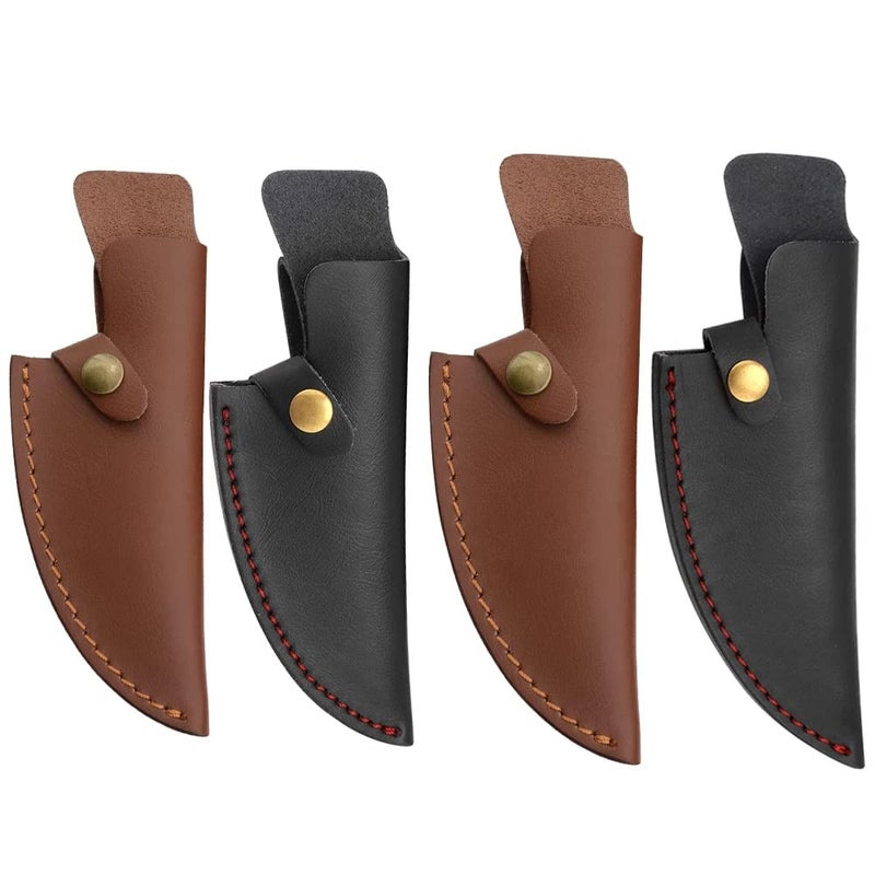 Koolouispoper 5.5"6" Inch Knife Sheath Leather Case For Fixed Blade Serbian Boning Knife Holder Outdoor Tool Belt Loop Clip Knives Scabbard (6 Inch Brown) - Image 4