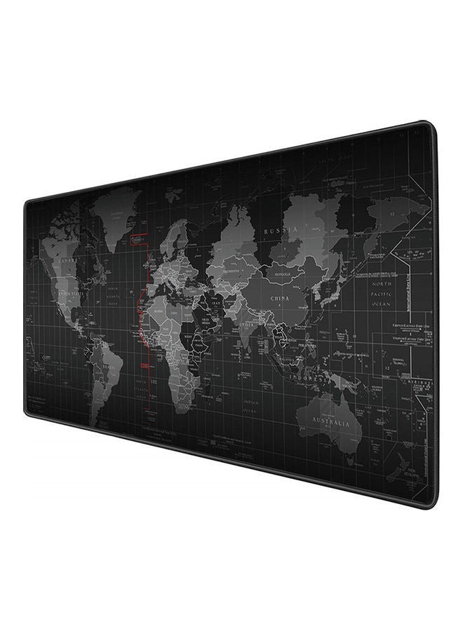 NIBEMINENT World Map Printed Mousepad 80x0.2x30cm Black  - Image 1