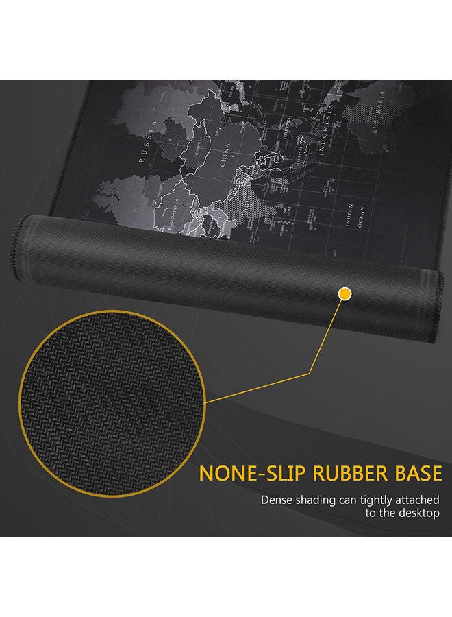 NIBEMINENT World Map Printed Mousepad 80x0.2x30cm Black  - Image 2