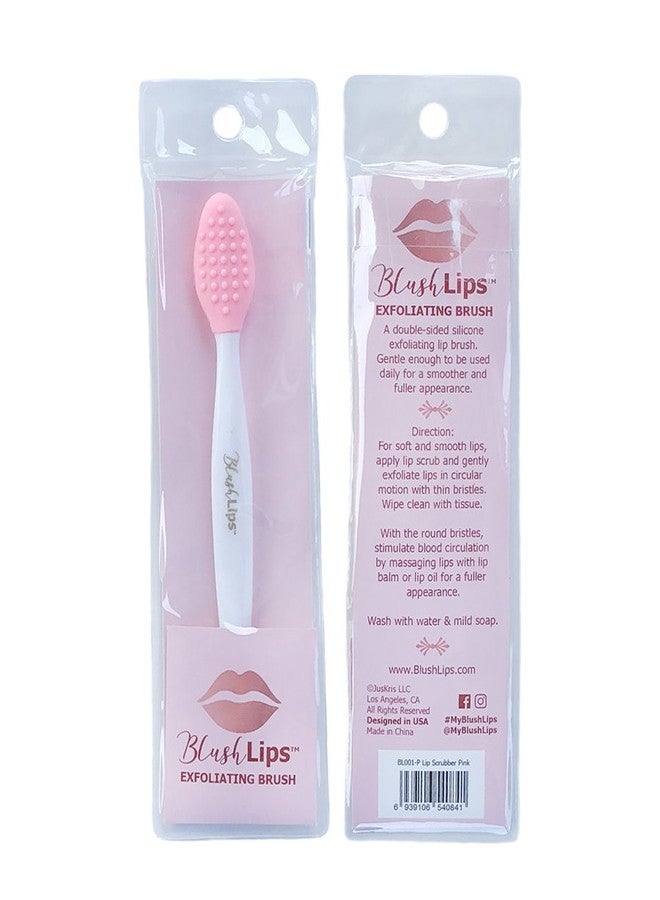 BlushLips A Double-Sided Silicone Exfoliating Soft Lip Brush Applicator Wand Tool For Plump Smoother Fuller Lip Appearance (Pink) - Image 1