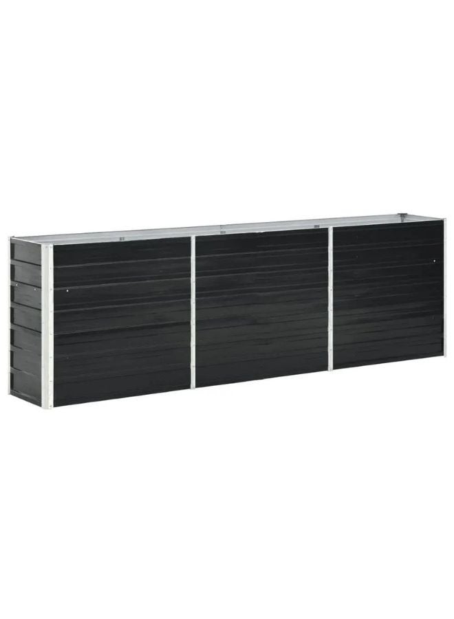 vidaxl vidaXL Garden Raised Bed Galvanised Steel 240x40x77 cm Anthracite  - Image 1