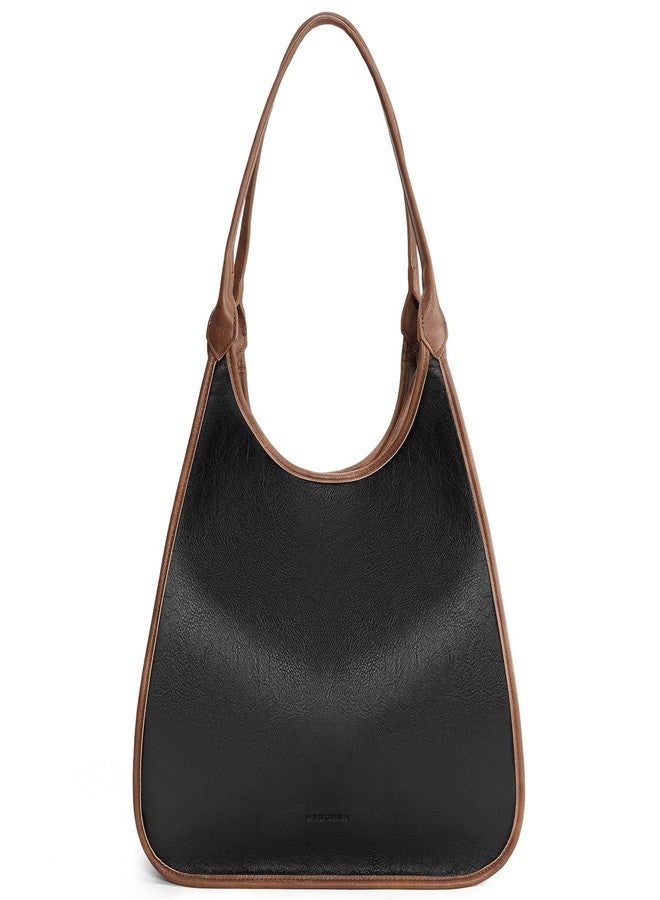 SENDEFN Leather Tote Bag for Women Hobo Bags Work Slouch Shoulder Purse Ladies Top Handle Handbag Women Satchel Purse with Zipper Pocket - Image 1