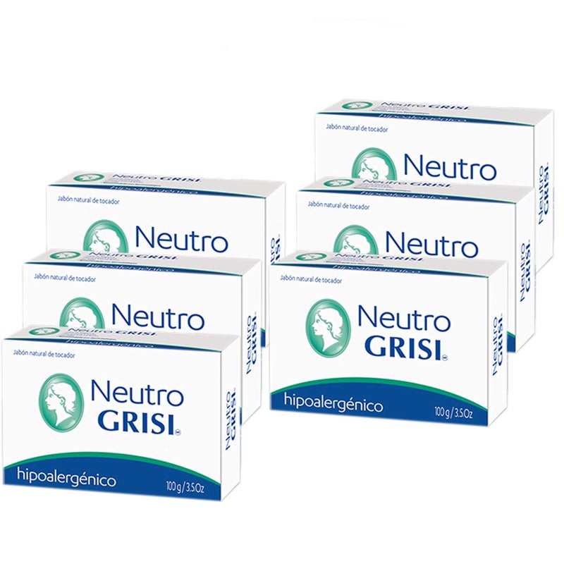 Grisi 6pk - Neutral Soap - Hypoallergenic - Jabon Neutro - Grisi 