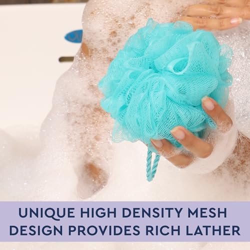 GUBB Exfoliating Loofah for Bathing | Bath Shower Loofah Sponge Scrubber | Perfect Loofah for Women and Men | Skin-friendly Gentle Exfoliator | Loufa/Luffa/Poof/Pouf | Pack of 3 (Multiple Colours) - Image 3