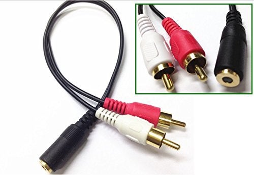 CERRXIAN محول صوتي CERRXIAN 0.2م من جاك ستيريو 3.5 مم أنثوي إلى 2 قابس RCA AUX (أسود) (عبوة 2) - Image 2