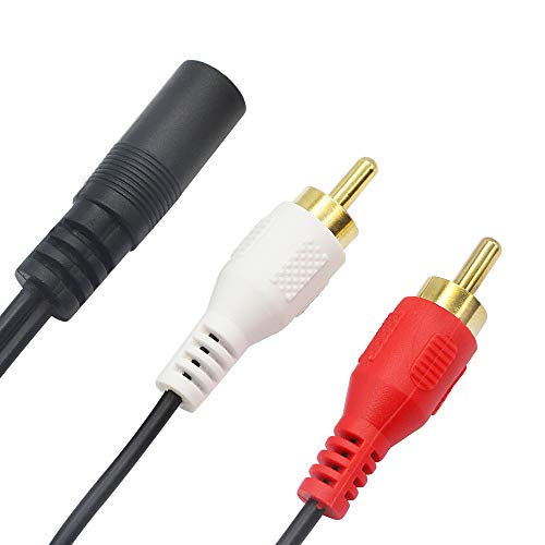 CERRXIAN محول صوتي CERRXIAN 0.2م من جاك ستيريو 3.5 مم أنثوي إلى 2 قابس RCA AUX (أسود) (عبوة 2) - Image 5