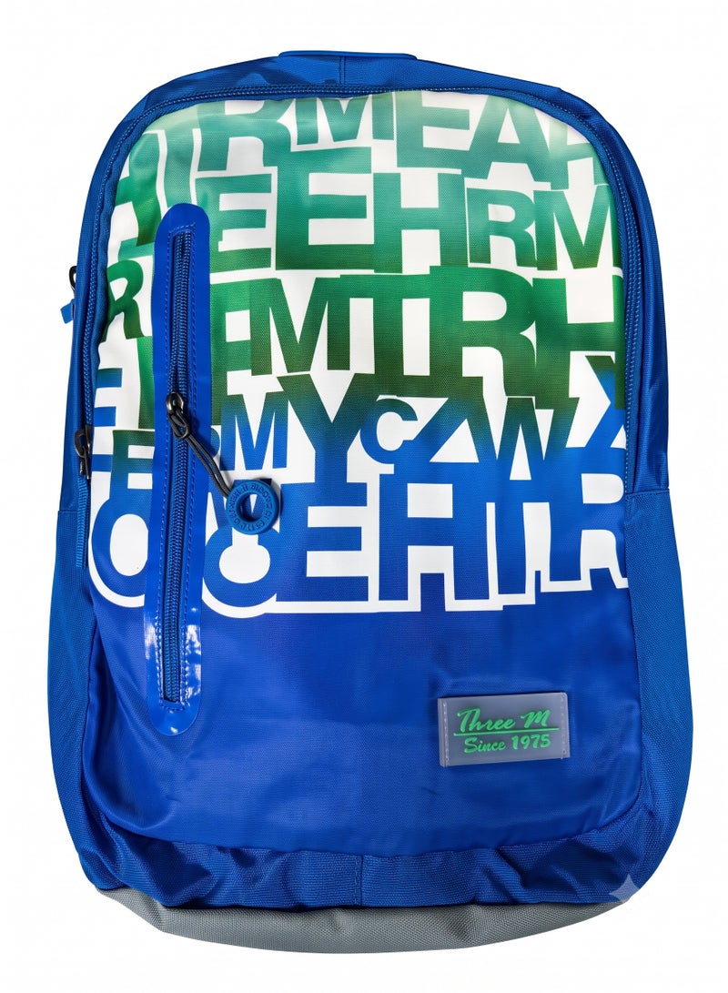 Three M Unisex School Backpack 4-Zip Extreme Suspension English Letters - Image 1